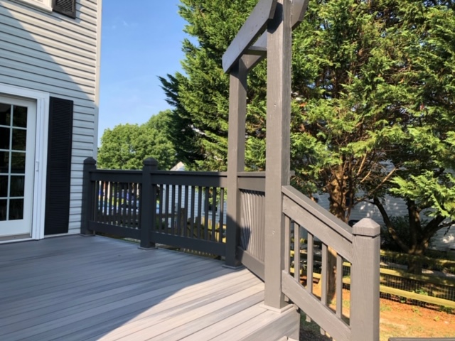 view of deck banister