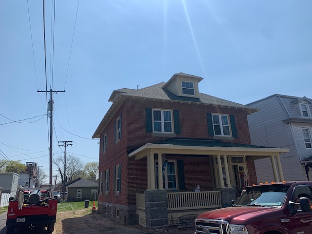 finished exterior brick home